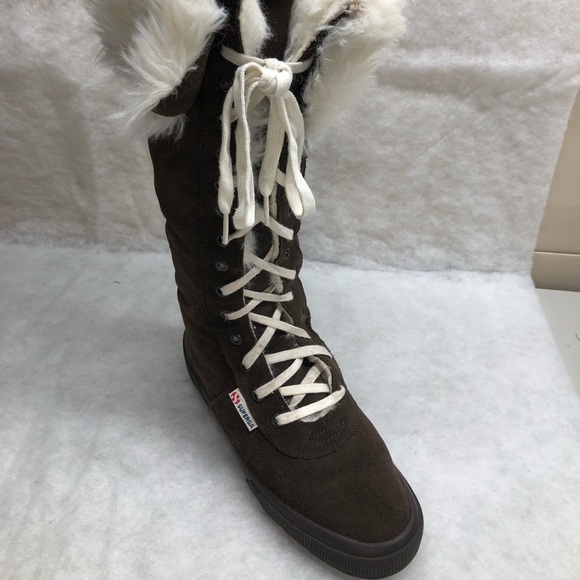 Superga Suede With Faux Fur Tall Boots - Picture 10 of 12